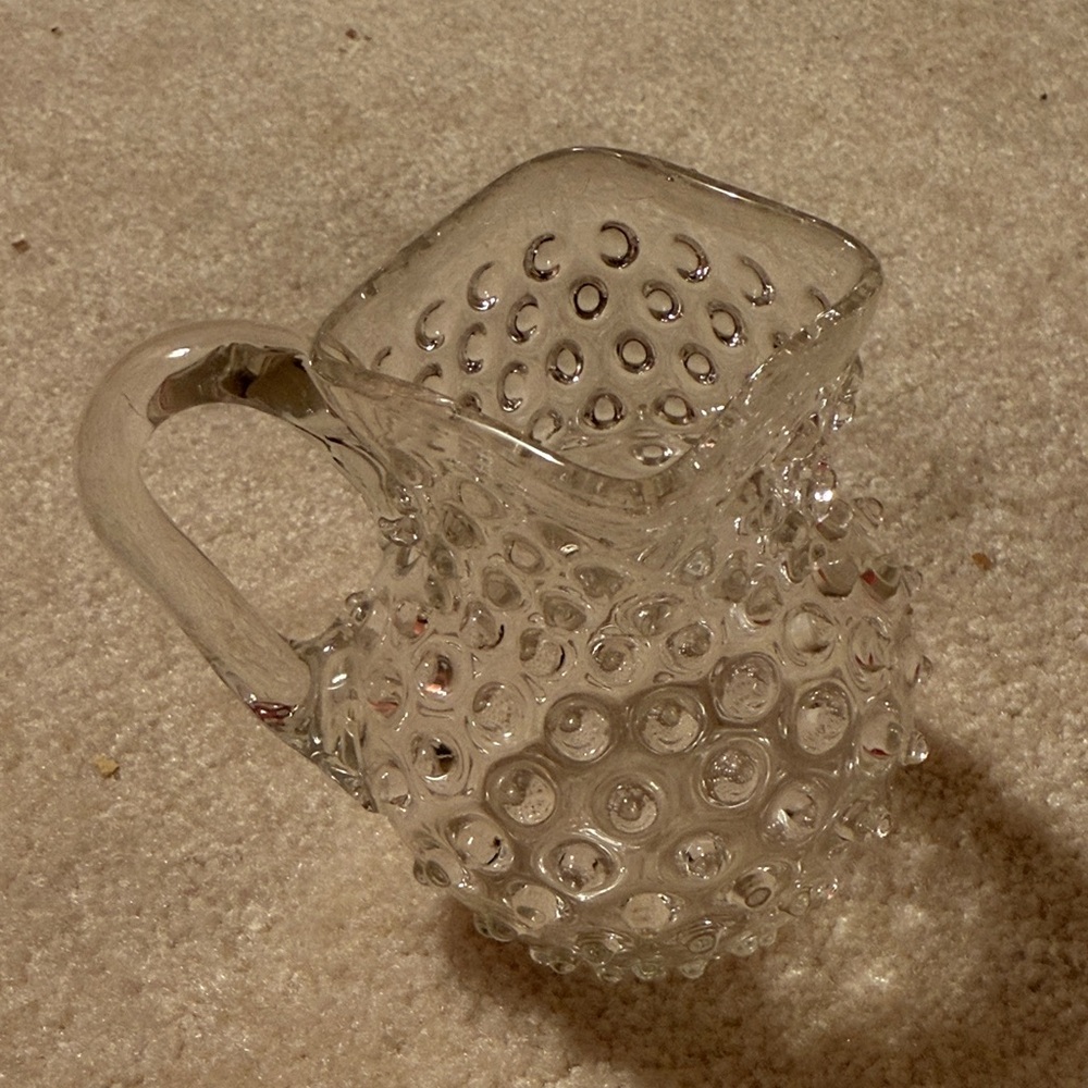 Clear Glass Hobnail petite Pitcher